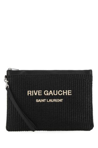 Saint Laurent Black Raffia Clutch - Saint Laurent - Modalova