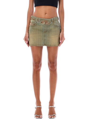 Beige Denim Mini Skirt With d Logo - Diesel - Modalova