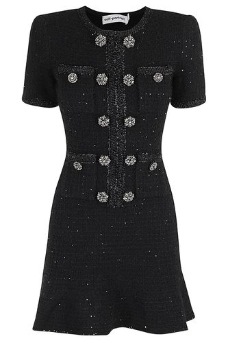 Buttoned Knit Mini Dress - self-portrait - Modalova