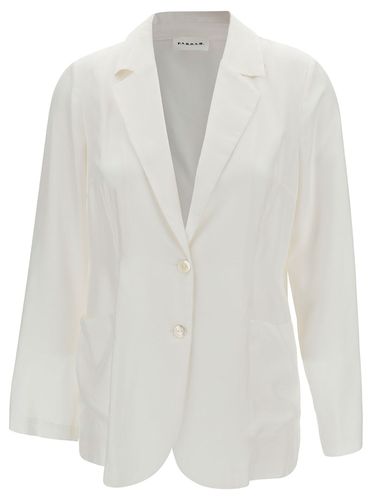 White Single-breasted Jacket With Mother-of-pearls Buttons In Silk Woman - Parosh - Modalova