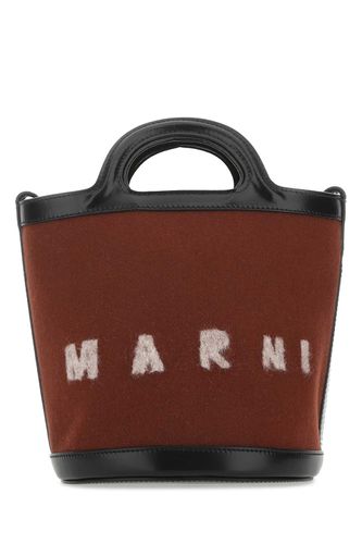 Two-tone Felt And Leather Tropicalia Bucket Bag - Marni - Modalova