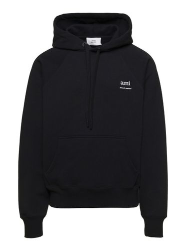 Hoodie With Logo Detail In Cotton Man - Ami Alexandre Mattiussi - Modalova