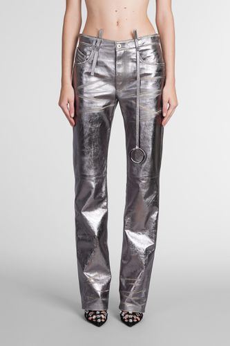 The Attico Pants In Silver Leather - The Attico - Modalova