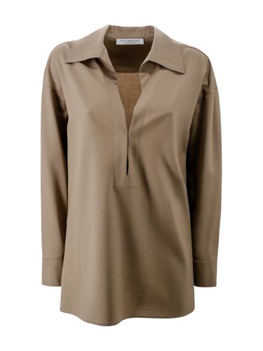 V-neck Long-sleeved Blouse - Philosophy di Lorenzo Serafini - Modalova