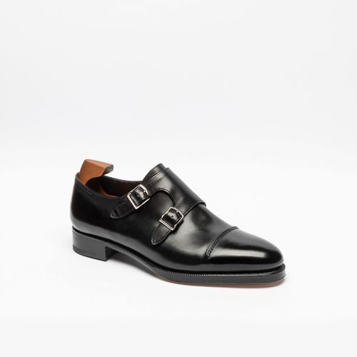 Black Glazed Calf Monk Strap Shoe - John Lobb - Modalova