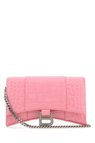 Pink Leather Hourglass Wallet - Balenciaga - Modalova