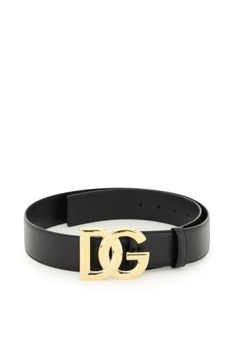 Leather Belt With Logo Buckle - Dolce & Gabbana - Modalova