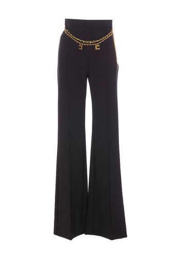 Palazzo Pants With Logo Belt - Elisabetta Franchi - Modalova