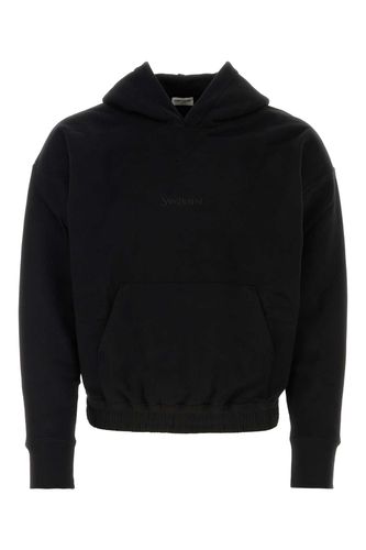 Black Cotton Sweatshirt - Saint Laurent - Modalova