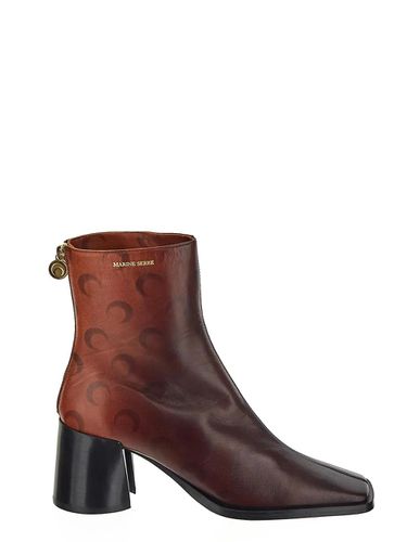 Airbrushed Leather Ankle Boots - Marine Serre - Modalova