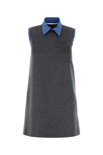 Miu Miu Grey Velour Mini Dress - Miu Miu - Modalova