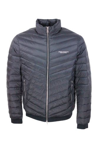 Light Down Jacket With Logoed And Elasticated Edges And Zip Closure - Armani Collezioni - Modalova