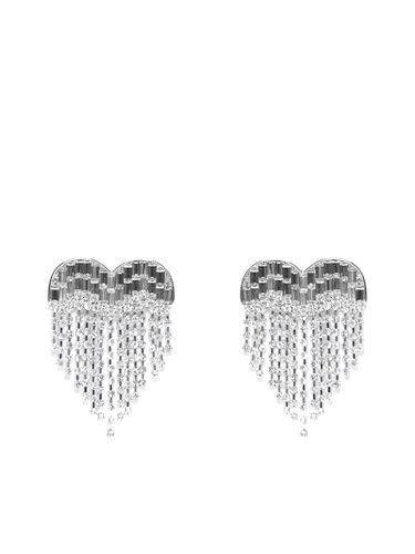 Self-portrait Crystal Heart Earring - self-portrait - Modalova