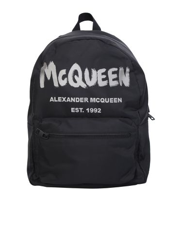 Graffiti Metropolitan Black Backpack - Alexander McQueen - Modalova