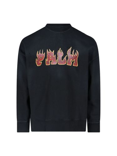 Logo Flames Vint Crew Sweatshirt - Palm Angels - Modalova