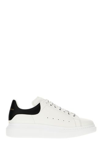 White Leather Sneakers With Black Leather Heel - Alexander McQueen - Modalova