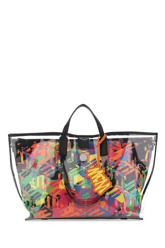 Multicolor Nylon And Pvc Shopping Bag - MCM - Modalova