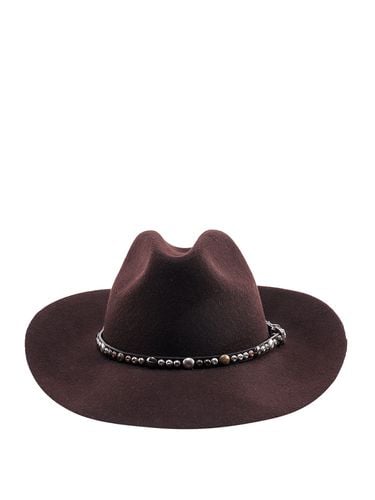 Golden Fedora Hat Felt With Studded Leather Belt - Golden Goose - Modalova