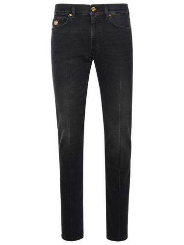 Versace Black Cotton Jeans - Versace - Modalova