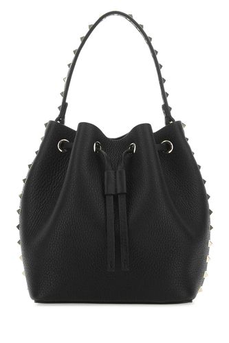 Black Leather Rockstud Bucket Bag - Valentino Garavani - Modalova