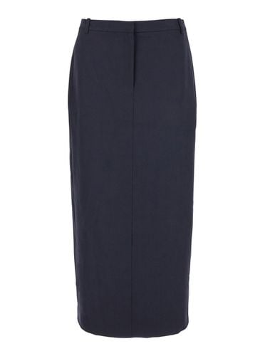 Midi Skirt With Slit In Wool Blend Woman - Theory - Modalova