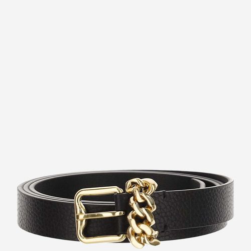 Leather Belt With B-shaped Buckle And Chain - Burberry - Modalova