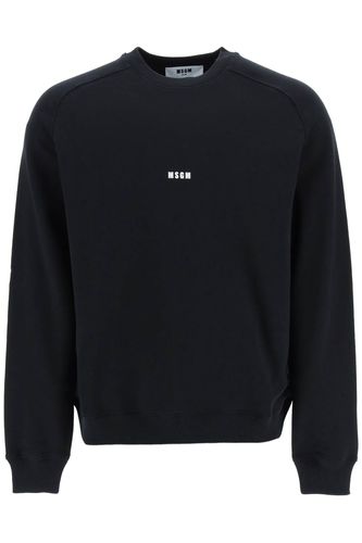 Crewneck Sweatshirt Featuring Micro Logo Print - MSGM - Modalova