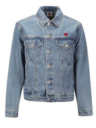 Check Lined Denim Trucker Jacket - Icecream - Modalova