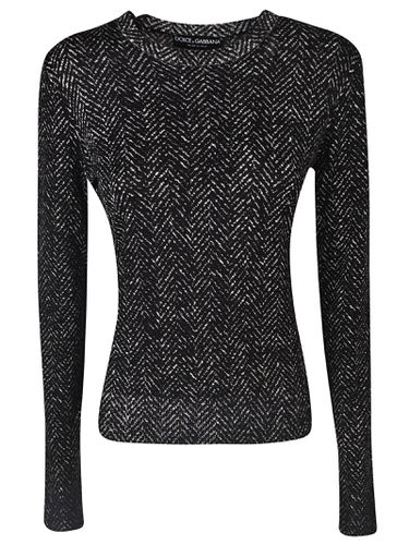 Glittery Long-sleeved Jumper - Dolce & Gabbana - Modalova