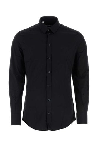 Black Stretch Poplin Shirt - Dolce & Gabbana - Modalova