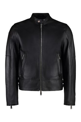 Shiny Leather Biker Jacket - Dsquared2 - Modalova