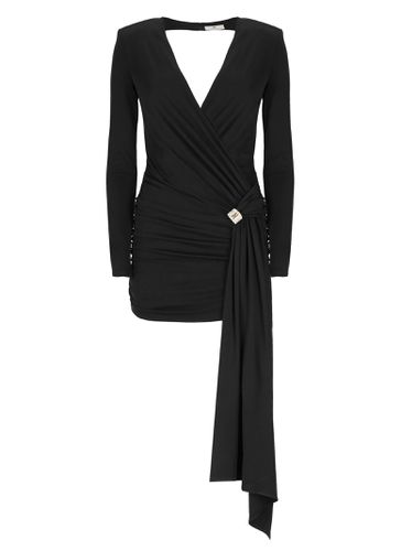 Accessory Detailed Draped Jersey Mini-dress - Elisabetta Franchi - Modalova