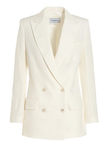 Double-breasted Logo Blazer Jacket - Casablanca - Modalova