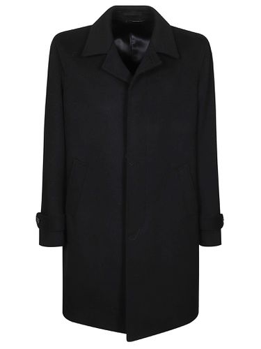 Button Trench Coat In Black Wool - Lardini - Modalova