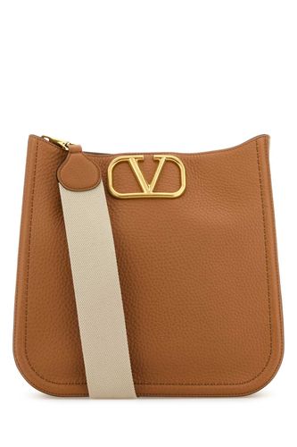 Camel Leather Alltime Shoulder Bag - Valentino Garavani - Modalova