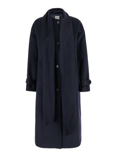 Single-breasted Long Coat With Scarf In Wool Blend Woman - SEMICOUTURE - Modalova