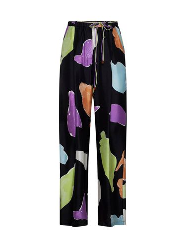 Drawstring All-over Patterned Trousers - Alysi - Modalova