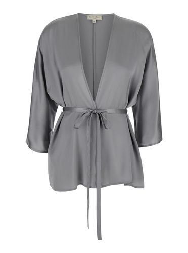 Gray bella Donna Kimono With Waistband Closure In Technical Fabric Woman - Antonelli - Modalova