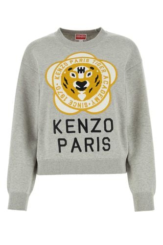 Melange Grey Wool Blend Sweater - Kenzo - Modalova
