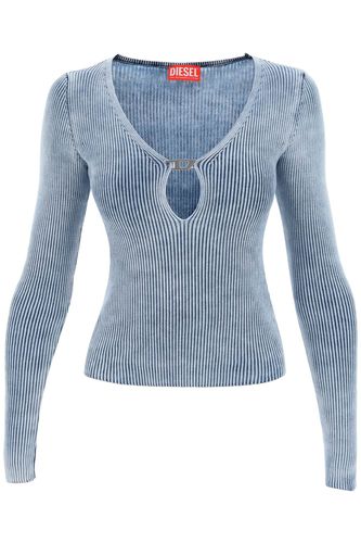 M-teri Ribbed Sweater With Logo Plaque - Diesel - Modalova