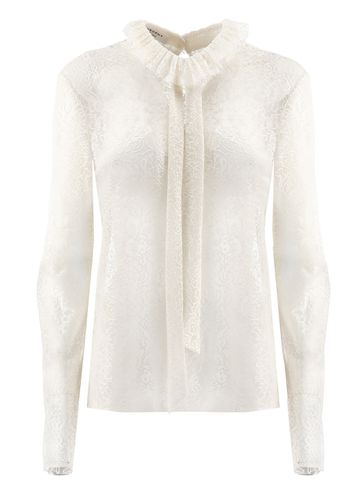 Belted Ruffled Neck Blouse - Philosophy di Lorenzo Serafini - Modalova