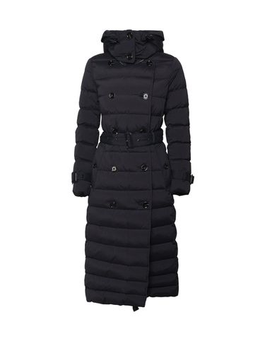 Double Breasted Hooded Belted Down Coat - Burberry - Modalova