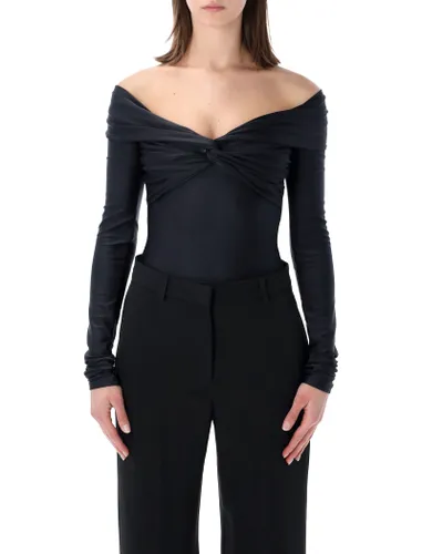 Stretch Off-shoulder Draped Bodysuit - The Andamane - Modalova