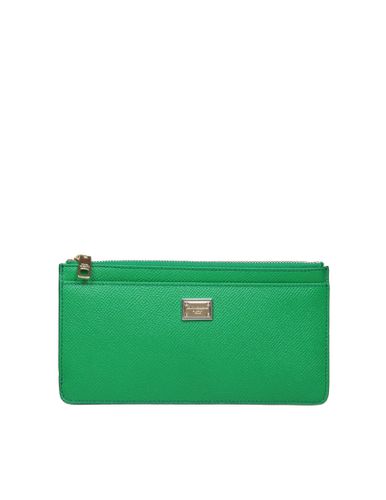 Card Holder In Green Calfskin - Dolce & Gabbana - Modalova