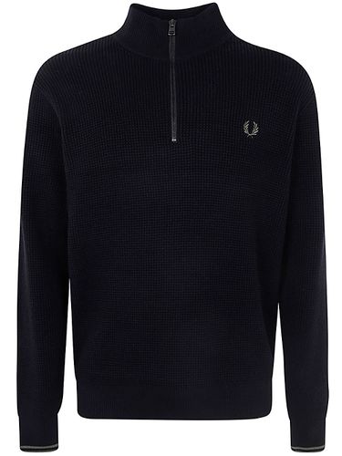 Waffle Stitch Half Zip Jumper - Fred Perry - Modalova