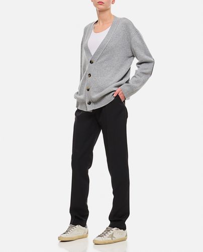 Cashmere Cardigan With Woven Leather Elbow Patch - Bottega Veneta - Modalova