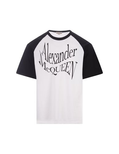 Two-tone T-shirt With Distorted Logo - Alexander McQueen - Modalova