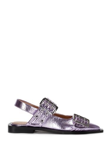 Feminine Buckle Ballerina Metallic - Ganni - Modalova