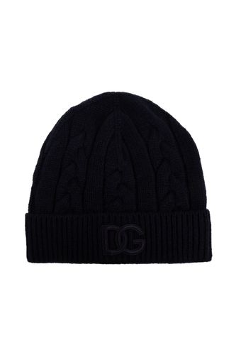 Logo Patch Knitted Beanie - Dolce & Gabbana - Modalova