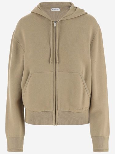 Wool Blend Sweatshirt With Logo - Burberry - Modalova